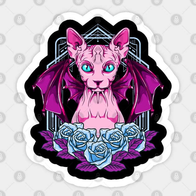 Sphynx Goth Cat Mysterious & Sophisticated Sticker by creative